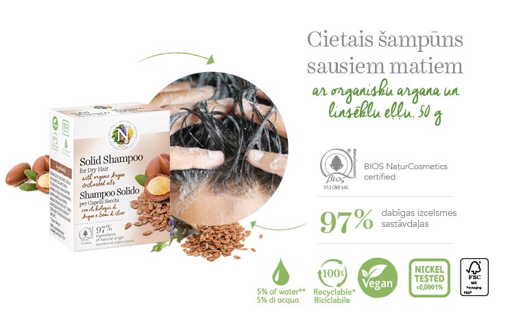 Cietais šampūns sausiem matiem