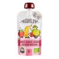 Rūdolfs BIO Ābolu banānu, zemeņu ar saldo krējumu biezenis 6+ DP 110g