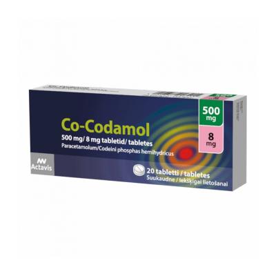 CO-CODAMOL 500mg/8 mg tabletes N20   