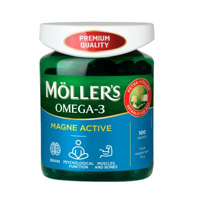 MOLLERS Omega-3 Magne Active kapsulas N100