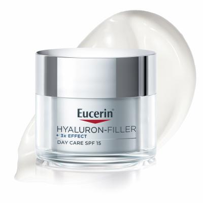 EUCERIN Hyaluron-Filler +3x Effect pretnovecošanās dienas sejas krēms ar SPF 15 sausai ādai 50 ml