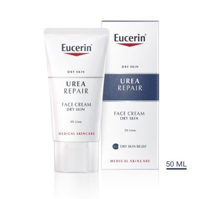 EUCERIN UreaRepair izlīdzinošs sejas krēms sausai ādai ar 5% Urea 50 ml