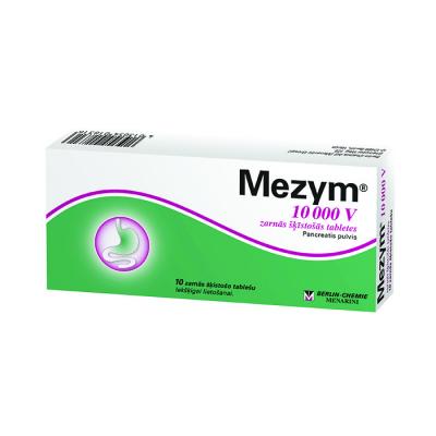 MEZYM 10 000V zarnās šķīstošās tabletes N10  