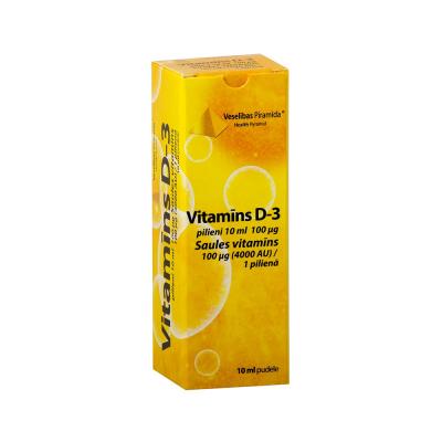 Vitamīns D3 pilieni 100 mcg 10 ml