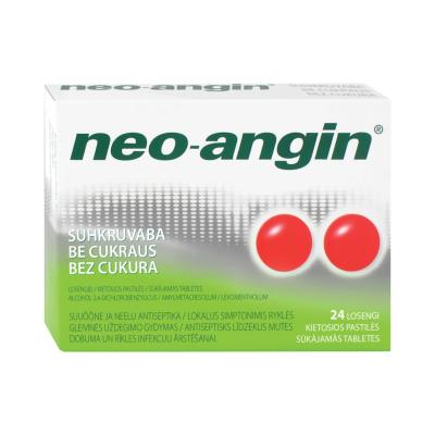 NEO-ANGIN bez cukura sūkājamās tabletes N24
