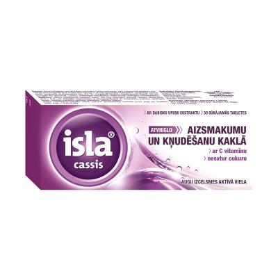 ISLA Cassis sūkājamās tabletes N30