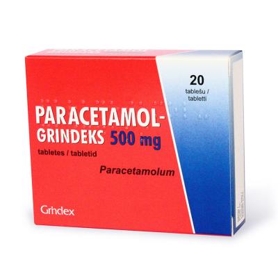PARACETAMOL GRINDEKS 500 mg tabletes N20
