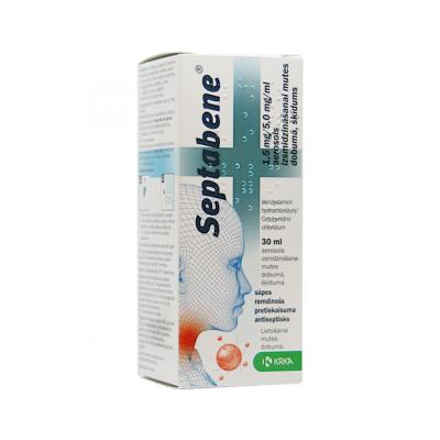 Septabene 1,5 mg/5,0 mg/ml aerosols izsmidzināšanai mutes dobumā, šķīdums N1