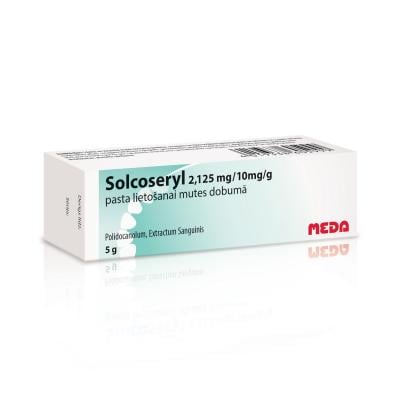 Solcoseryl 2,125 mg/10 mg/g  pasta lietošanai mutes dobumā 5 g