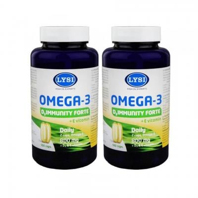 LYSI Omega-3 Immunity Forte kapsulas N100 1+1 komplekts
