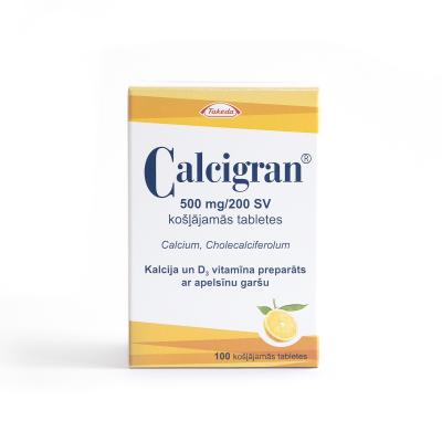 Calcigran 500 mg/200 SV košļājamās tabletes N100