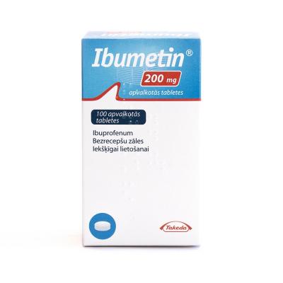 Ibumetin 200 mg apvalkotās tabletes N100