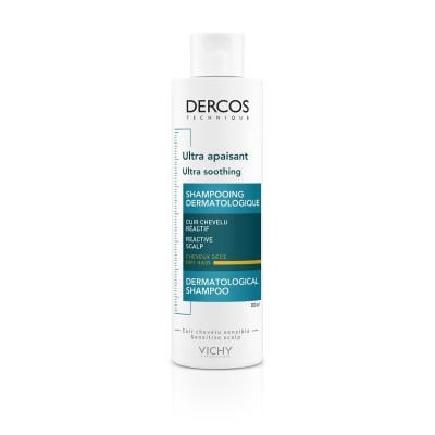 VICHY DERCOS ULTRA SOOTING šampūns īpaši jutīgai/sausai galvas ādai, 200ml