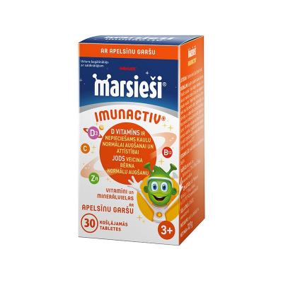 MARSIEŠI Imunactiv (apelsīnu garša) košļājamas tabletes N30