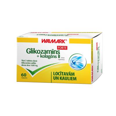 WALMARK GLIKOZAMĪNS FORTE +KOLAGĒNS II tabletes N60