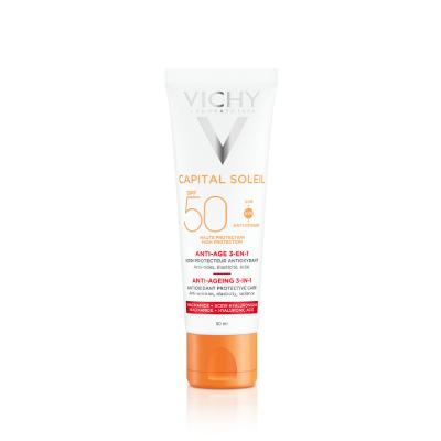 VICHY Capital Soleil SPF50+ pretnovecošanās saules aizsargkrēms sejai 50 ml