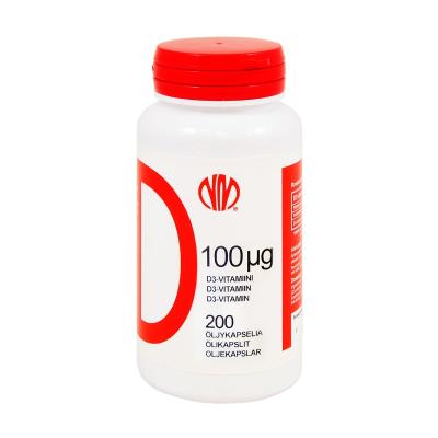 D3 vitamīns 100mcg (4000IU) kapsulas N200