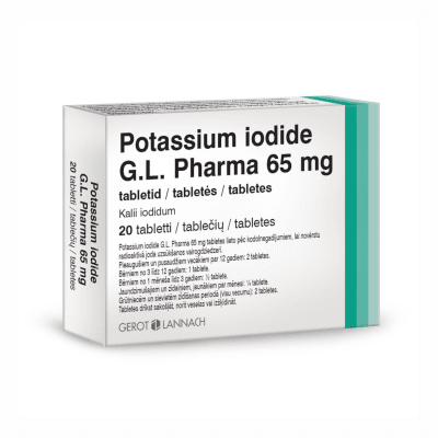 POTASSIUM iodide G.L. Pharma 65 mg tabletes N20