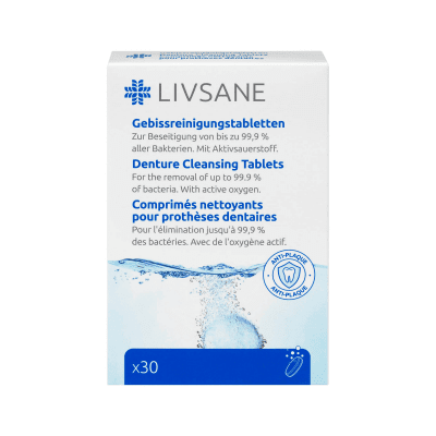 LIVSANE tabletes zobu protēžu tīrīšanai N30