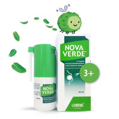NOVA VERDE 1,5 mg/ml aerosols izsmidzināšanai mutes dobumā, šķīdums 30 ml