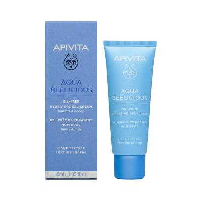 APIVITA AQUA BEELICIOUS OIL-FREE sejas gelveida krēms taukainai/kombinētai ādai, 40 ml