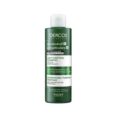 VICHY DERCOS ANTI DANDRUF K.šampūns - skrubis īpaši ciešām taukainām blaugznām, 250ml