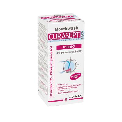 CURASEPT ADS® Perio 0.12 % CHX + PVP-VA un hialuronskābes mutes skalojamais līdzeklis 200 ml