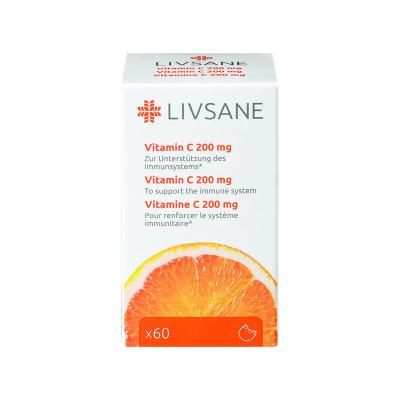 LIVSANE C vitamīns 200mg tabletes košļājamās N60 