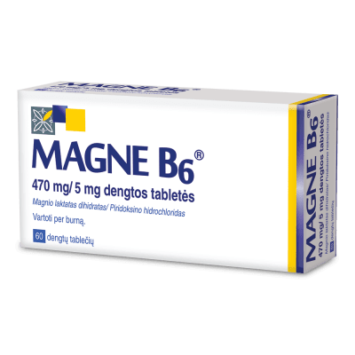 MAGNE B6 470mg/5mg apvalkotās tabletes N60 