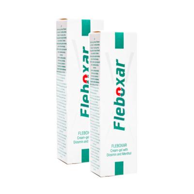 FLEBOXAR krēms gels ar diosmīnu un mentolu kājām 1+1 komplekts