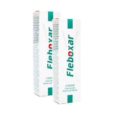 FLEBOXAR krēms gels ar diosmīnu un mentolu kājām 1+1 komplekts