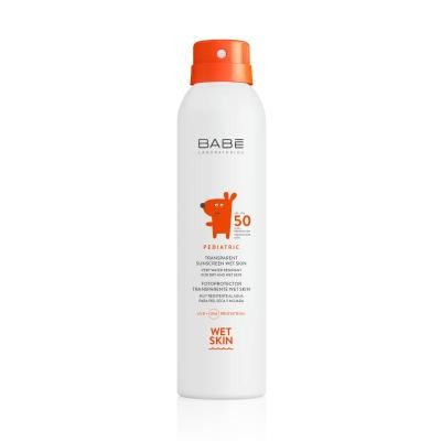 BABE Pediatric Sun SPF50 caurspīdīgs aizsarglīdzeklis mitrai ādai 200ml