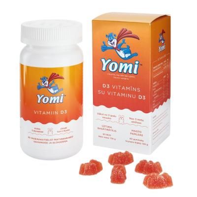 YOMI D3 vitamīns košļājamās pastilas N60