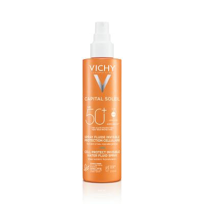 VICHY Capital Soleil Cell izsmidzināms saules aizsargfluīds sejai un ķermenim SPF50+ 200 ml