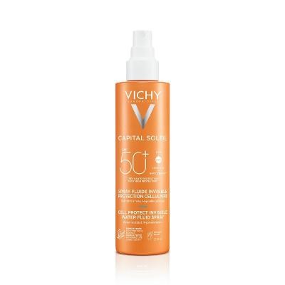 VICHY Capital Soleil Cell izsmidzināms saules aizsargfluīds sejai un ķermenim SPF50+ 200 ml