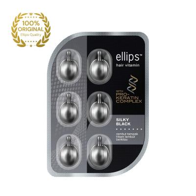 ELLIPS Silky Black Pro Keratin vitamīni tumšiem matiem ar keratīnu, kapsulas 1mlxN6