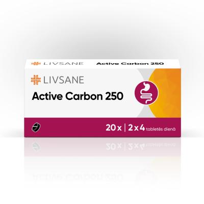 LIVSANE Active Carbon 250 mg tabletes N20