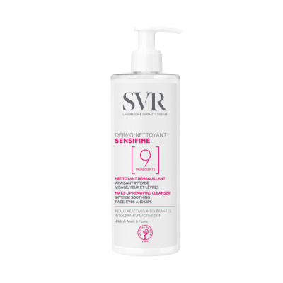 SVR Sensifine Dermo-Nettoyant attīrošs pieniņš kosmētikas noņemšani jutīgai ādai 400 ml