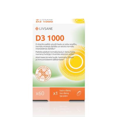 LIVSANE D3 1000 SV kapsulas N60