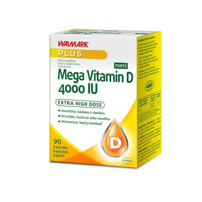 MEGA VITAMIN D Forte Plus 4000SV kapsulas N90