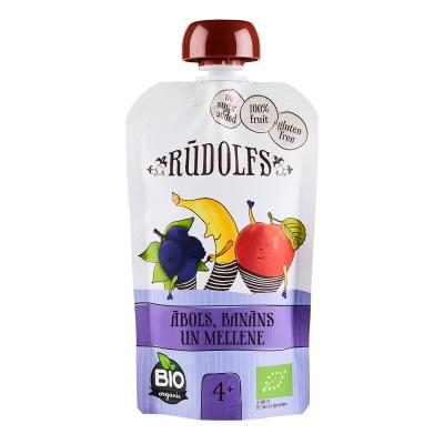 Rūdolfs BIO Ābolu, banānu, melleņu biezenis 4+ DP 110g