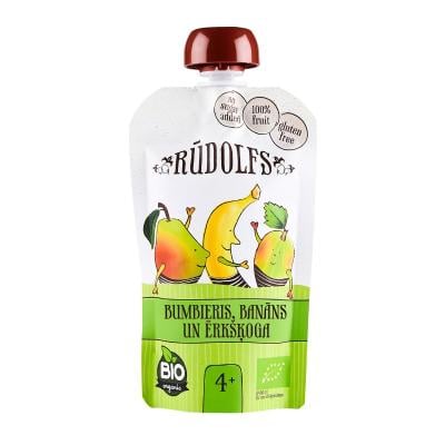 Rūdolfs BIO Bumbieru, banānu, ērkšķogu biezenis 4+ DP 110g