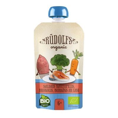 Rūdolfs BIO Dārzeņu biezenis ar lasi DP 6+ 110g