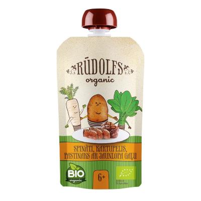 Rūdolfs BIO Dārzeņu biezenis ar jaunlopa gaļu DP 6+ 110g