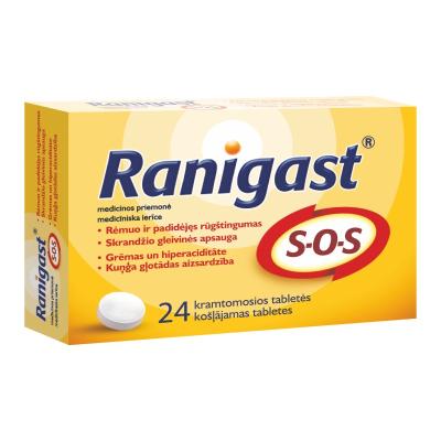 RANIGAST S-O-S košļājamās tabletes N24
