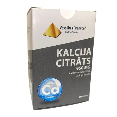 VESELĪBAS PIRAMĪDA Kalcija citrāts 950mg kapsulas N30