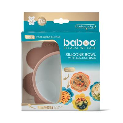 BABOO Silikona bļoda ar lipīgu apakšu, 6+ mēn., kakao