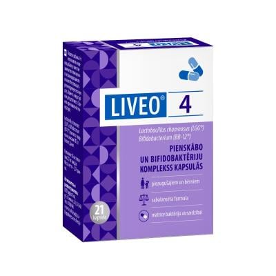 LIVEO 4 pienskābo un bifidobaktēriju komplekss, kapsulas N21