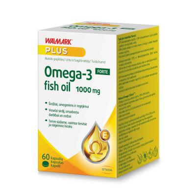 WALMARK Omega-3 Forte 1000mg zivju eļļa kapsulas N60
