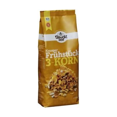 BAUCK HOF Bio kraukšķīgas 3 graudu sausās brokastis bezglutēna 225g